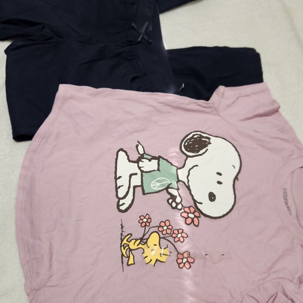 Izod Girls 2pcs Set Blue Pants And Pink Snoopy Top size large (10) . New - Picture 4 of 9